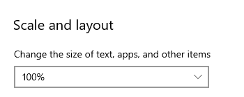 Scale and layout option to set to 100%.