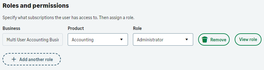 The image shows where options are and how to set the roles and permissions of the user.